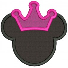 Minnie Mouse Crown Applique Embroidery Design
